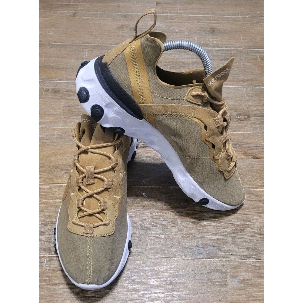 NIKE React Element 55 Metallic Gold Men's Athletic Shoes Size 8